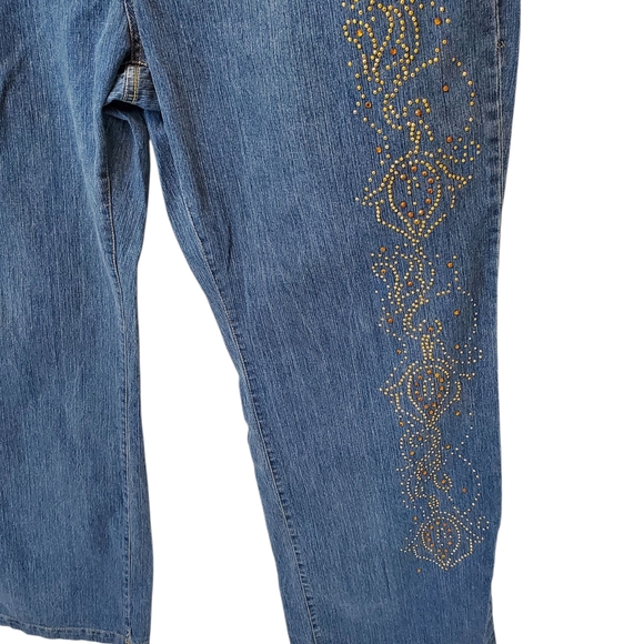 🎁Ashley Stewart Plus Size Jeans with Embellishments Size 22 - Picture 2 of 7